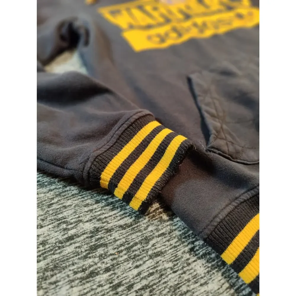 Golden State Warriors Hoodie Mens Small Adidas Black Yellow Diamond Stitch Rare